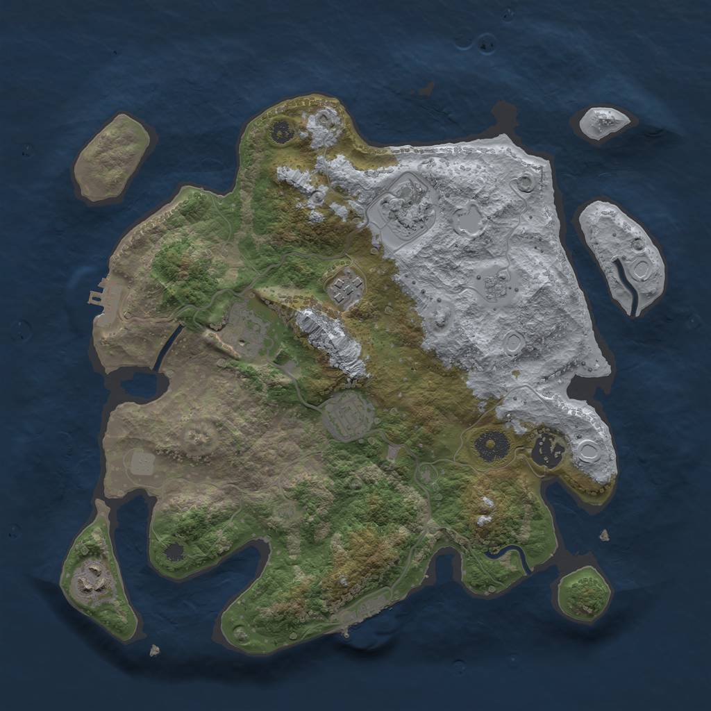 Rust Map: Procedural Map, Size: 3300, Seed: 1535347092, 12 Monuments