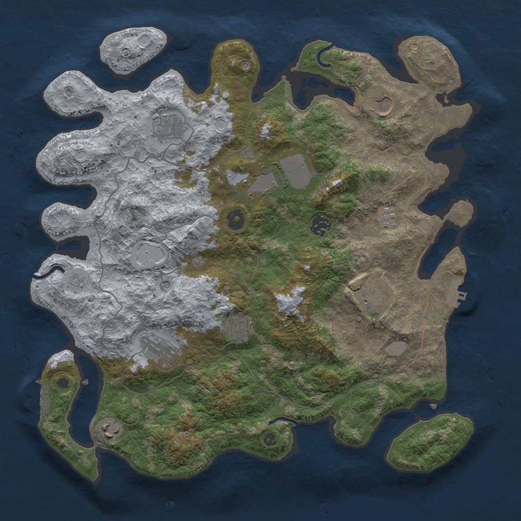 Rust Map: Procedural Map, Size: 4000, Seed: 1027771047, 16 Monuments