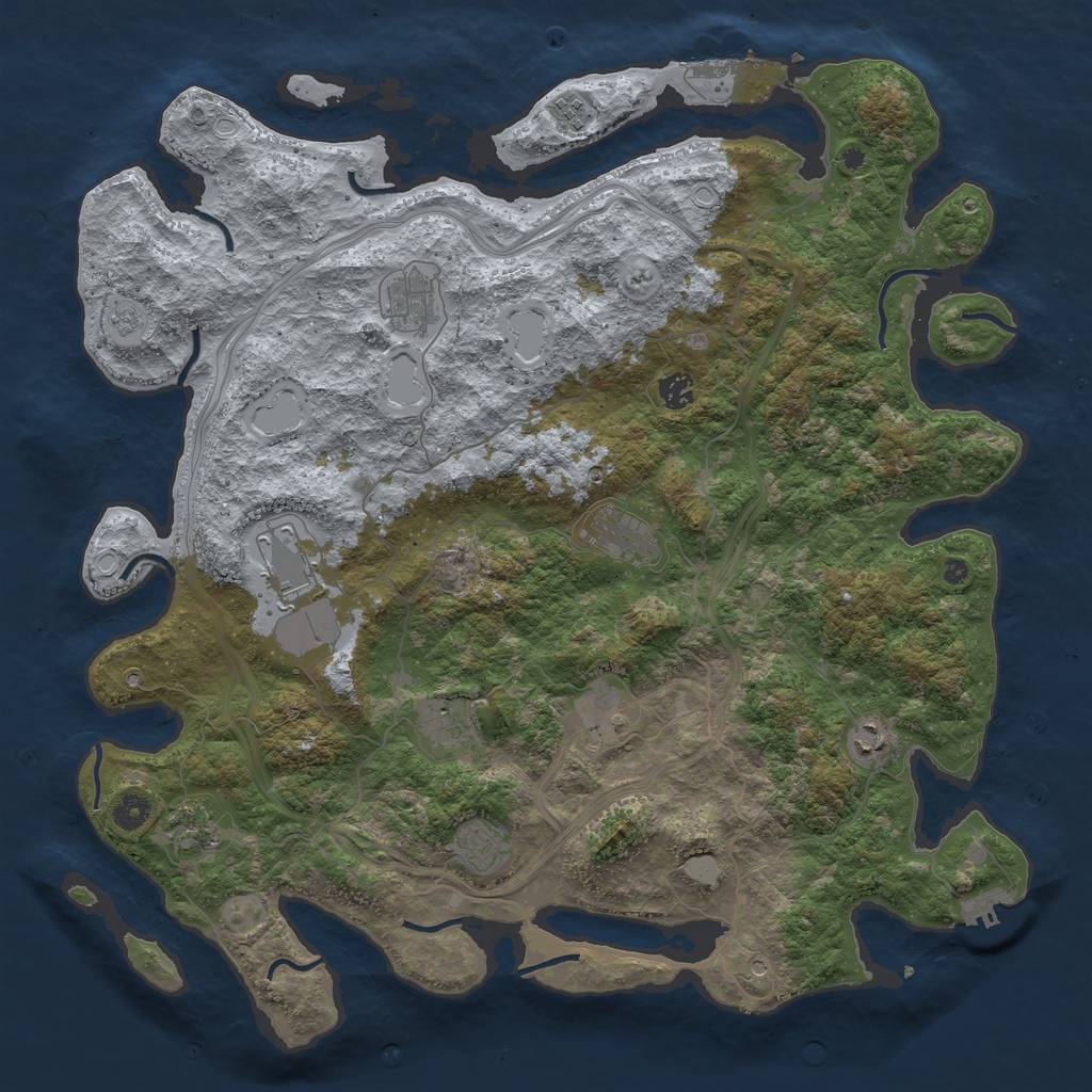 Rust Map: Procedural Map, Size: 4500, Seed: 17524, 17 Monuments