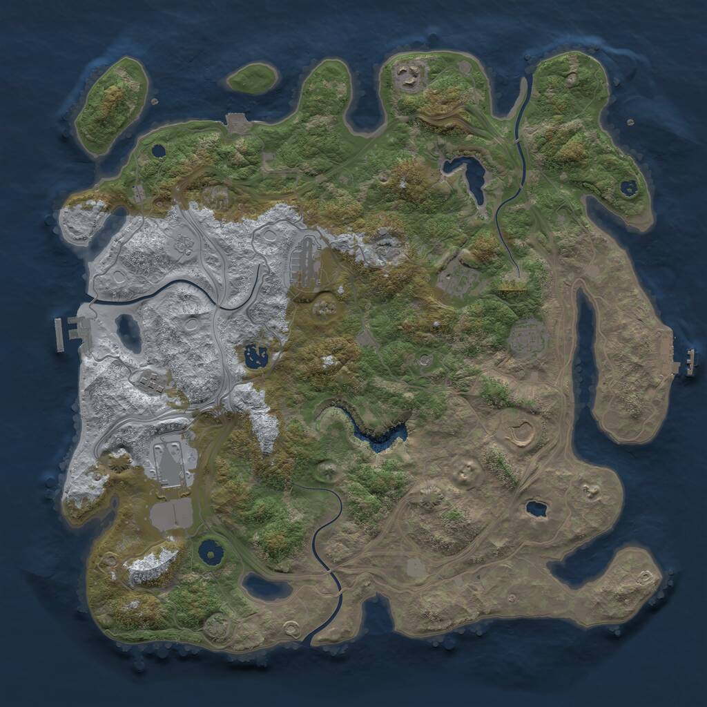 Rust Map: Procedural Map, Size: 4250, Seed: 458, 14 Monuments