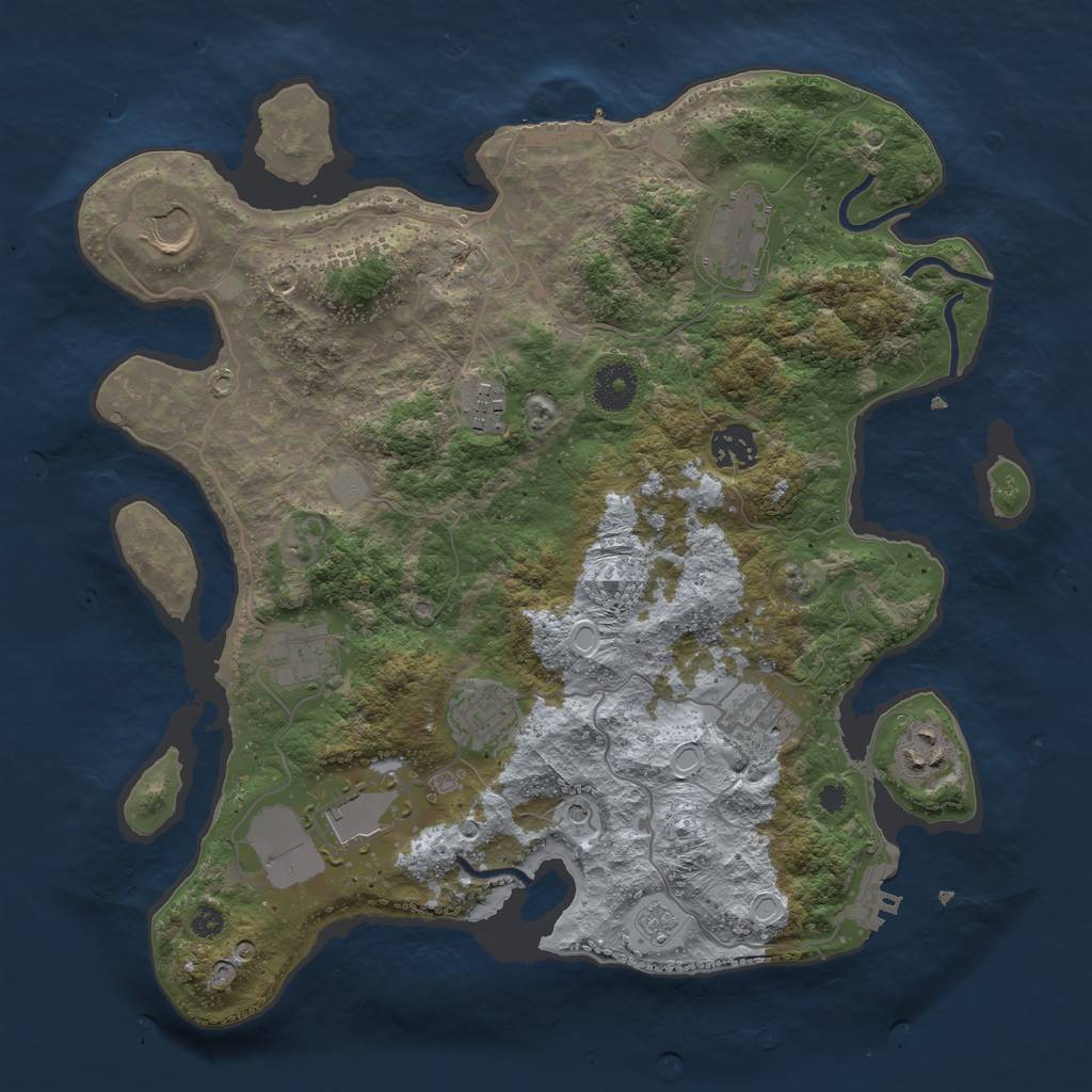 Rust Map: Procedural Map, Size: 3500, Seed: 117138, 16 Monuments