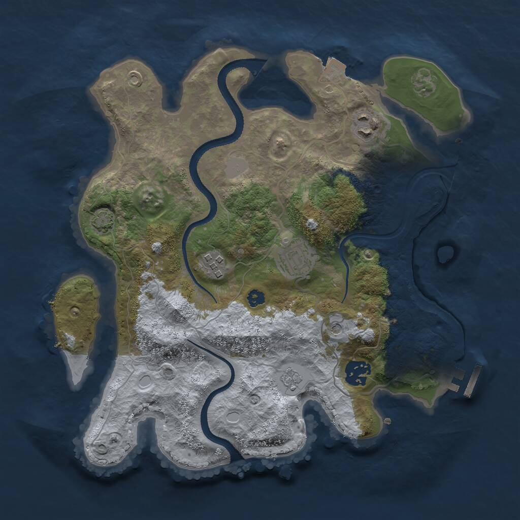 Rust Map: Procedural Map, Size: 3000, Seed: 562082450, 9 Monuments