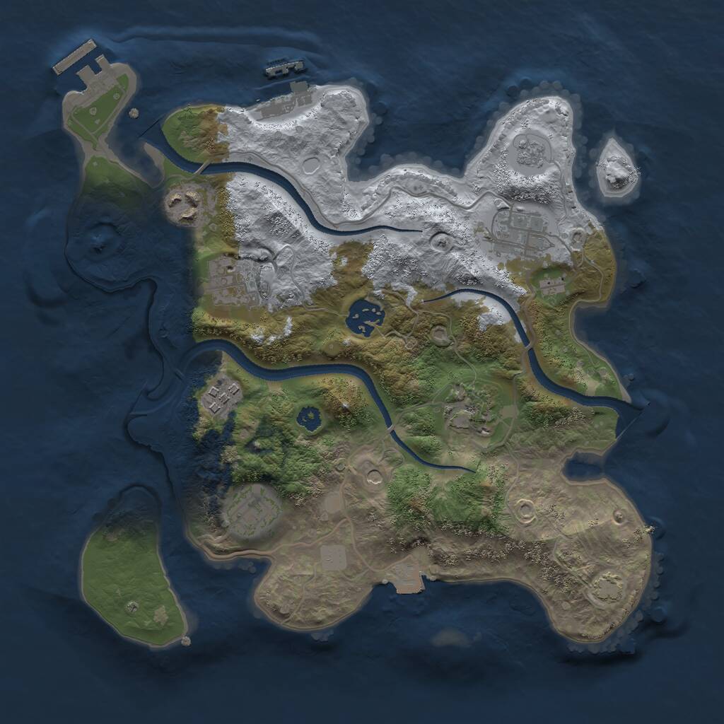 Rust Map: Procedural Map, Size: 3000, Seed: 897689462, 13 Monuments