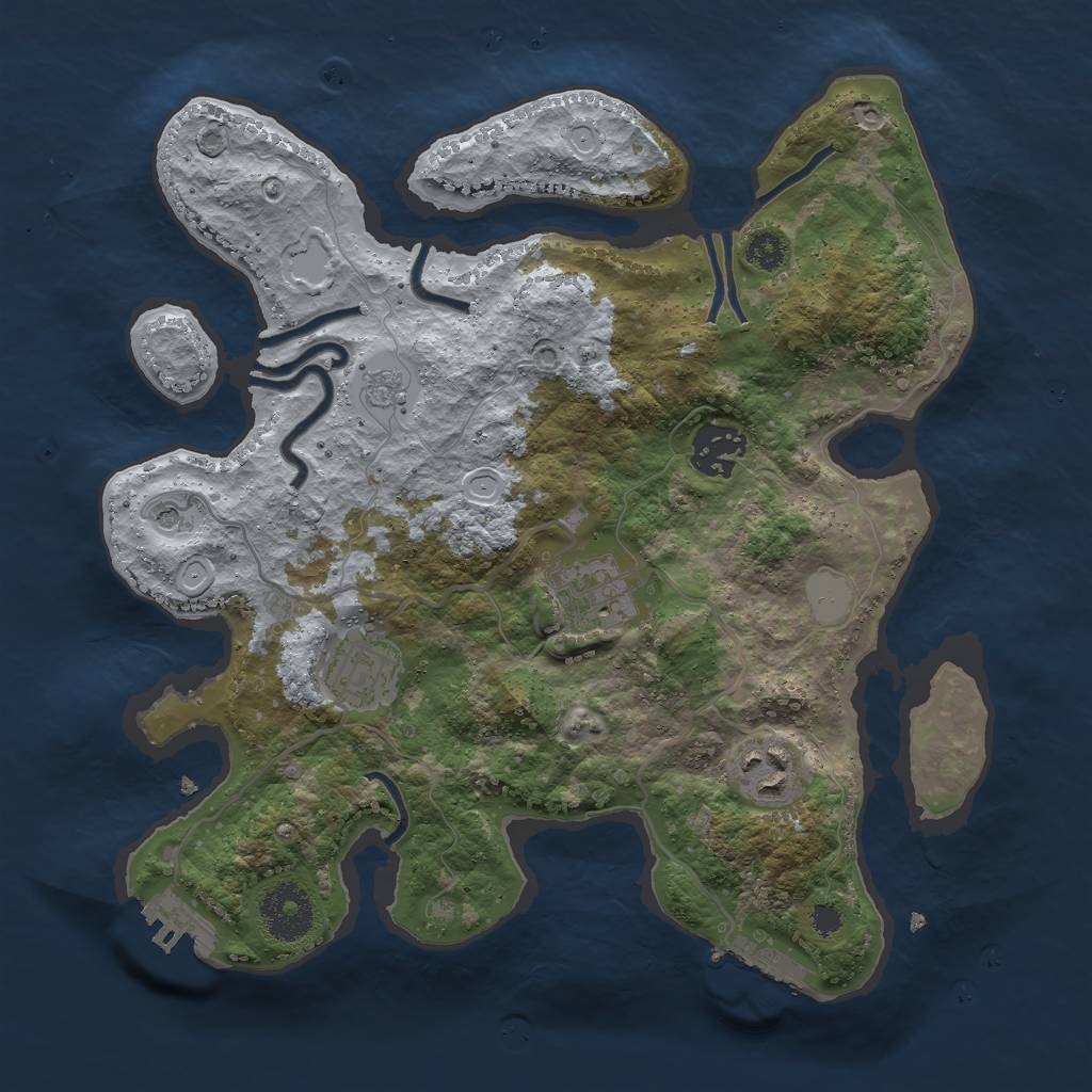 Rust Map: Procedural Map, Size: 3000, Seed: 9211, 11 Monuments