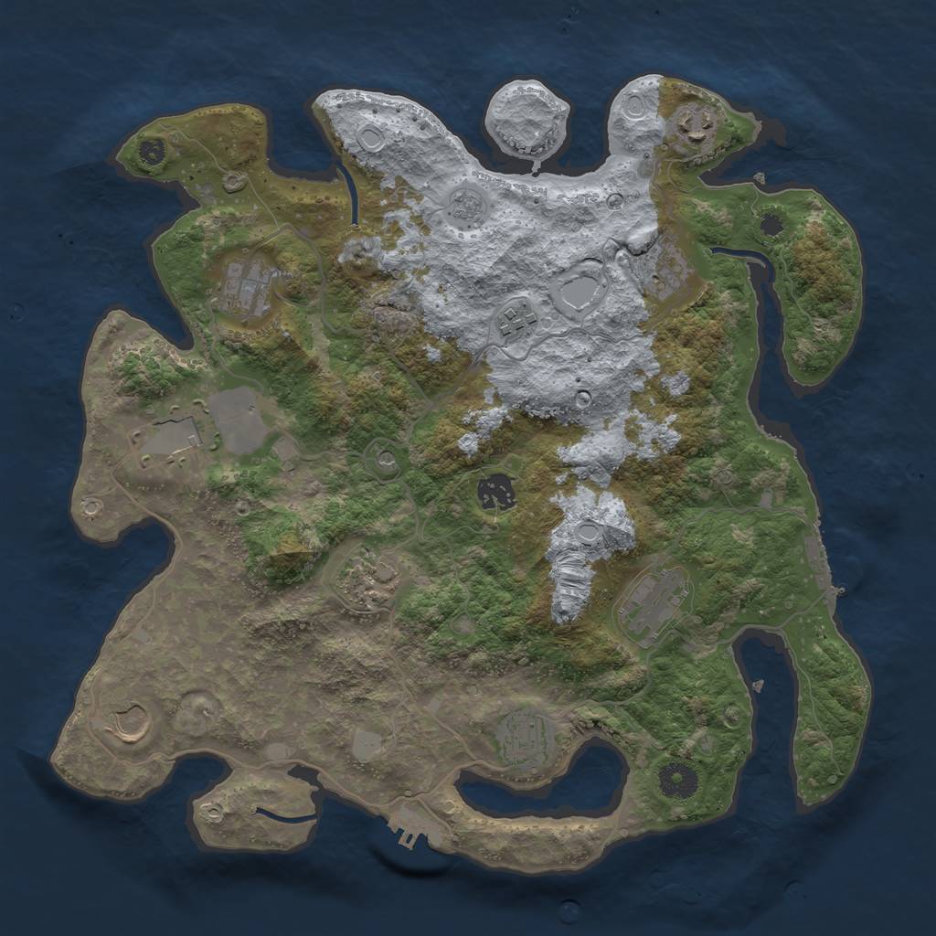 Rust Map: Procedural Map, Size: 3700, Seed: 1434987004, 17 Monuments