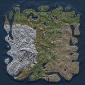Thumbnail Rust Map: Procedural Map, Size: 5000, Seed: 45885, 16 Monuments