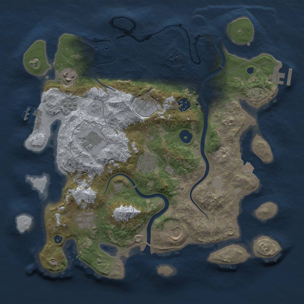 Rust Map: Procedural Map, Size: 3550, Seed: 978799, 14 Monuments