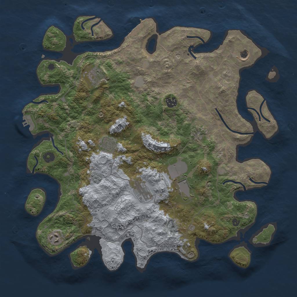 Rust Map: Procedural Map, Size: 4000, Seed: 7914708, 16 Monuments