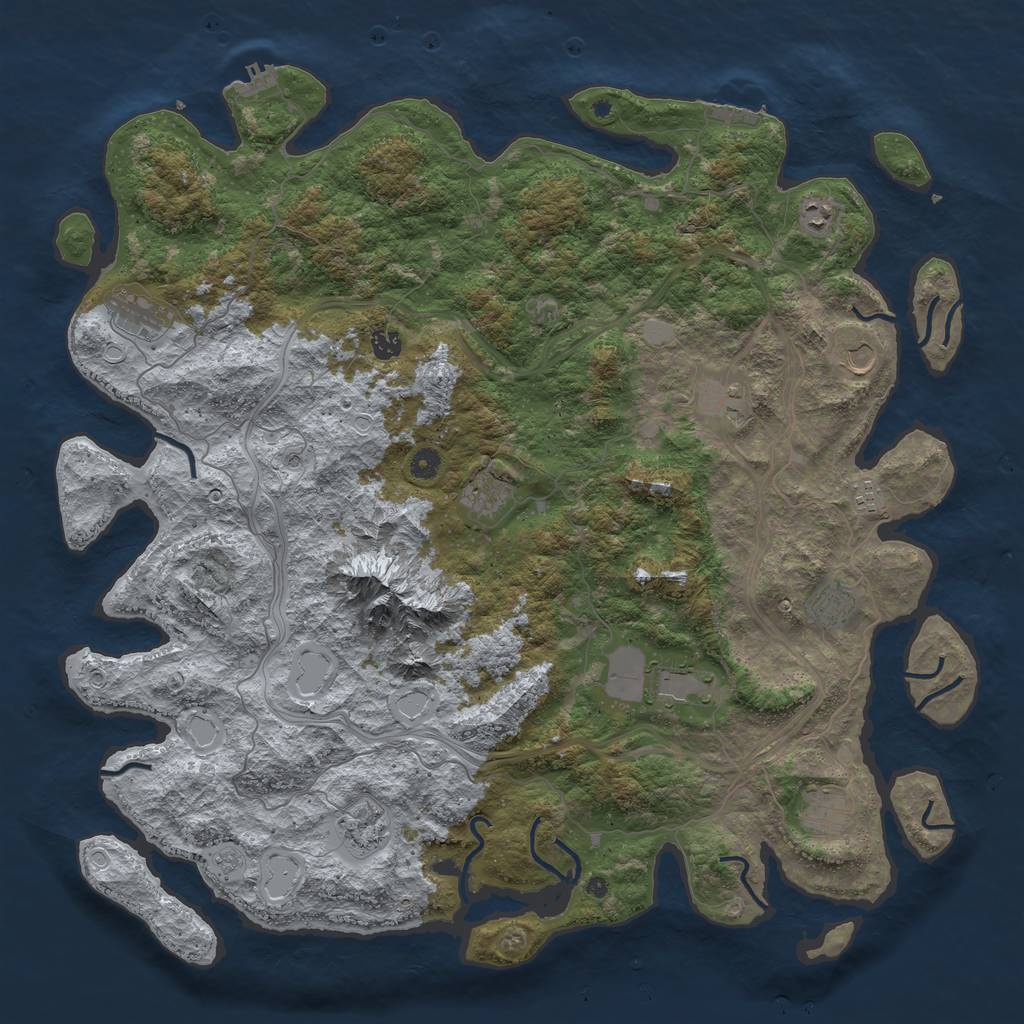 Rust Map: Procedural Map, Size: 5000, Seed: 668931954, 18 Monuments