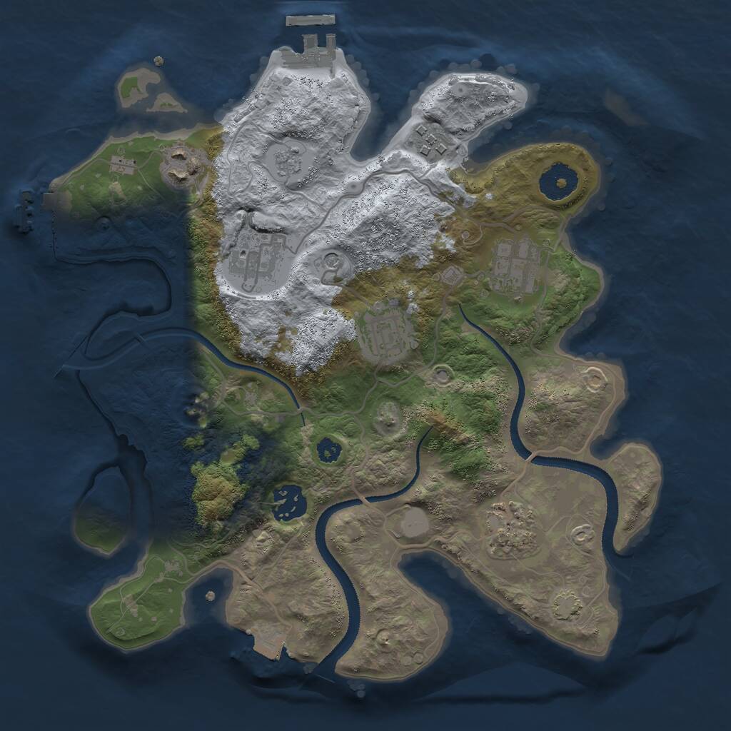 Rust Map: Procedural Map, Size: 3000, Seed: 13110, 13 Monuments