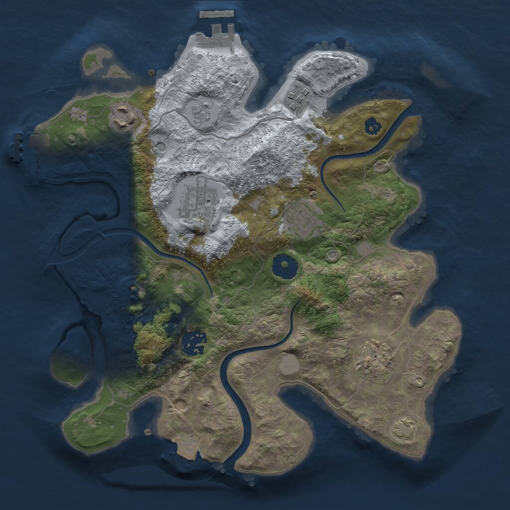 Rust Map: Procedural Map, Size: 3000, Seed: 13110, 12 Monuments