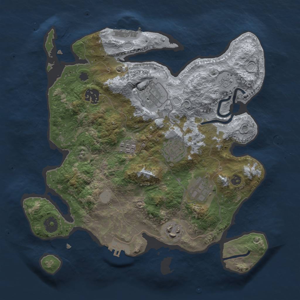 Rust Map: Procedural Map, Size: 3000, Seed: 4737, 12 Monuments