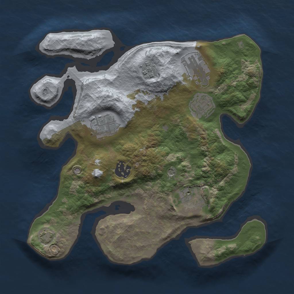 Rust Map: Barren, Size: 2700, Seed: 400000, 10 Monuments