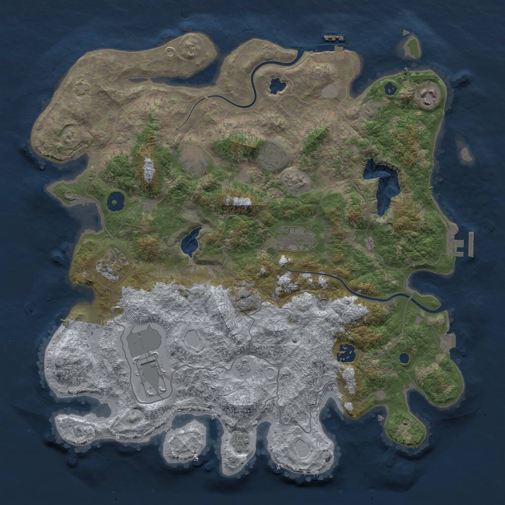Rust Map: Procedural Map, Size: 4000, Seed: 144226563, 14 Monuments