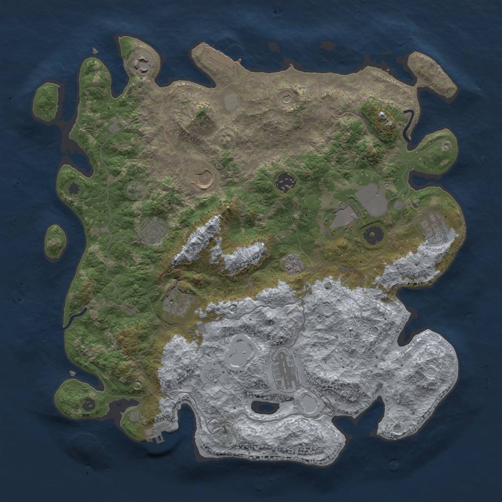 Rust Map: Procedural Map, Size: 4000, Seed: 1088641, 16 Monuments