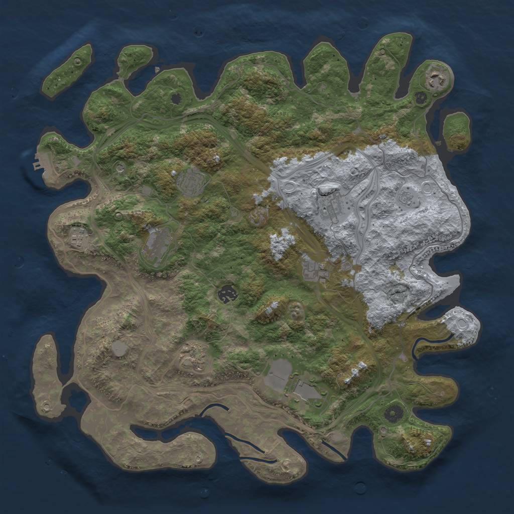 Rust Map: Procedural Map, Size: 4250, Seed: 1060084515, 15 Monuments