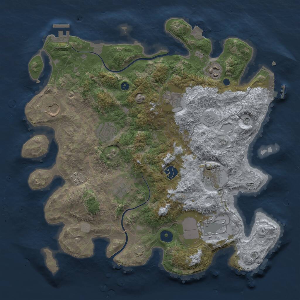 Rust Map: Procedural Map, Size: 3600, Seed: 12204, 15 Monuments