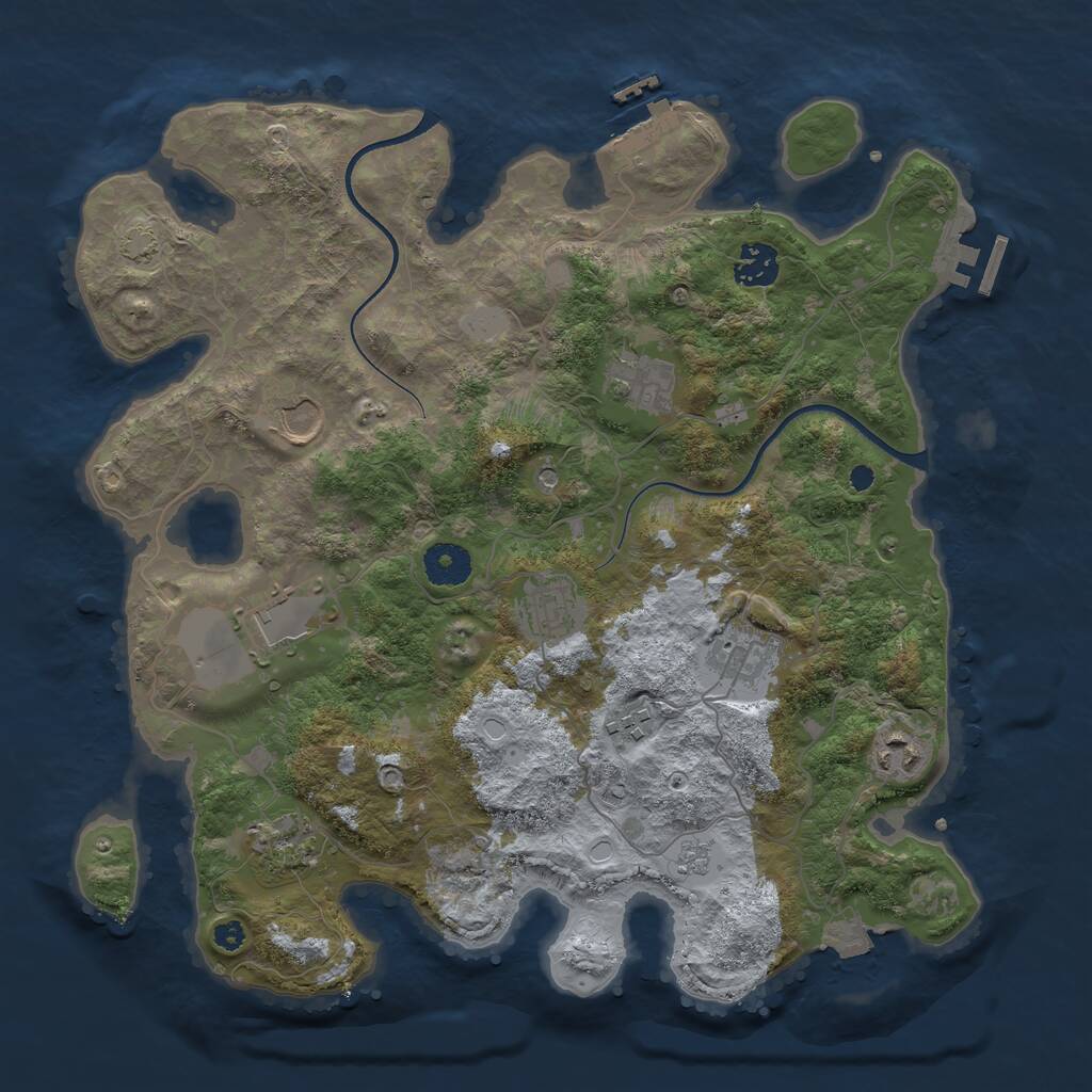 Rust Map: Procedural Map, Size: 3600, Seed: 22204, 15 Monuments