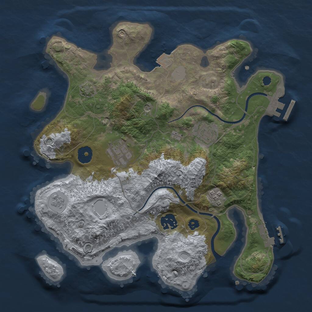 Rust Map: Procedural Map, Size: 2900, Seed: 19100648, 10 Monuments