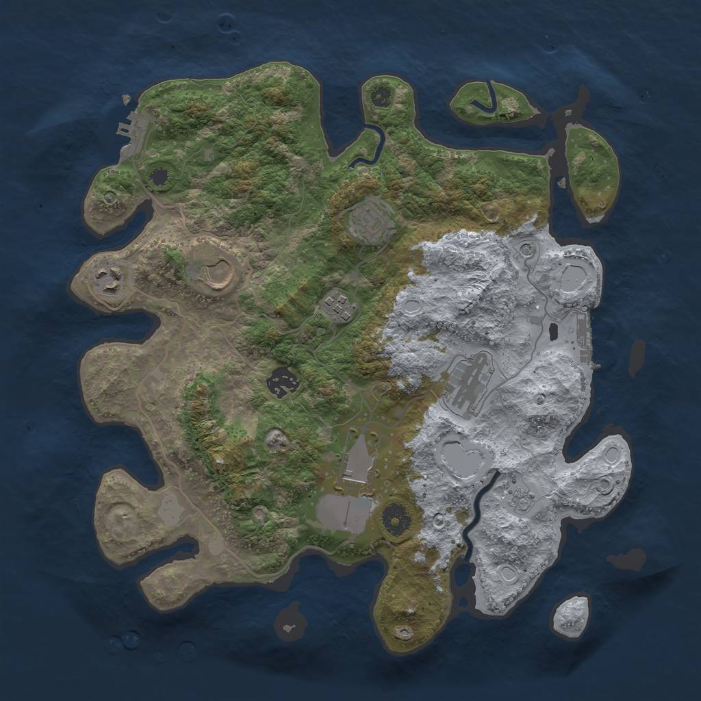 Rust Map: Procedural Map, Size: 3500, Seed: 897755034, 14 Monuments