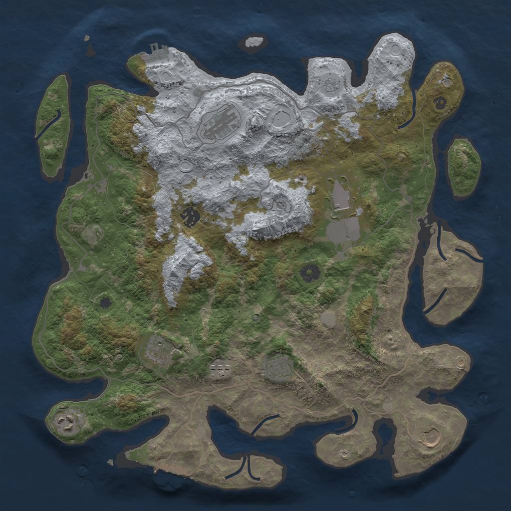 Rust Map: Procedural Map, Size: 4000, Seed: 22042023, 15 Monuments