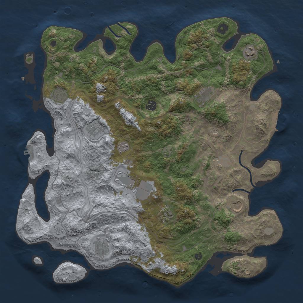 Rust Map: Procedural Map, Size: 4250, Seed: 67154212, 18 Monuments