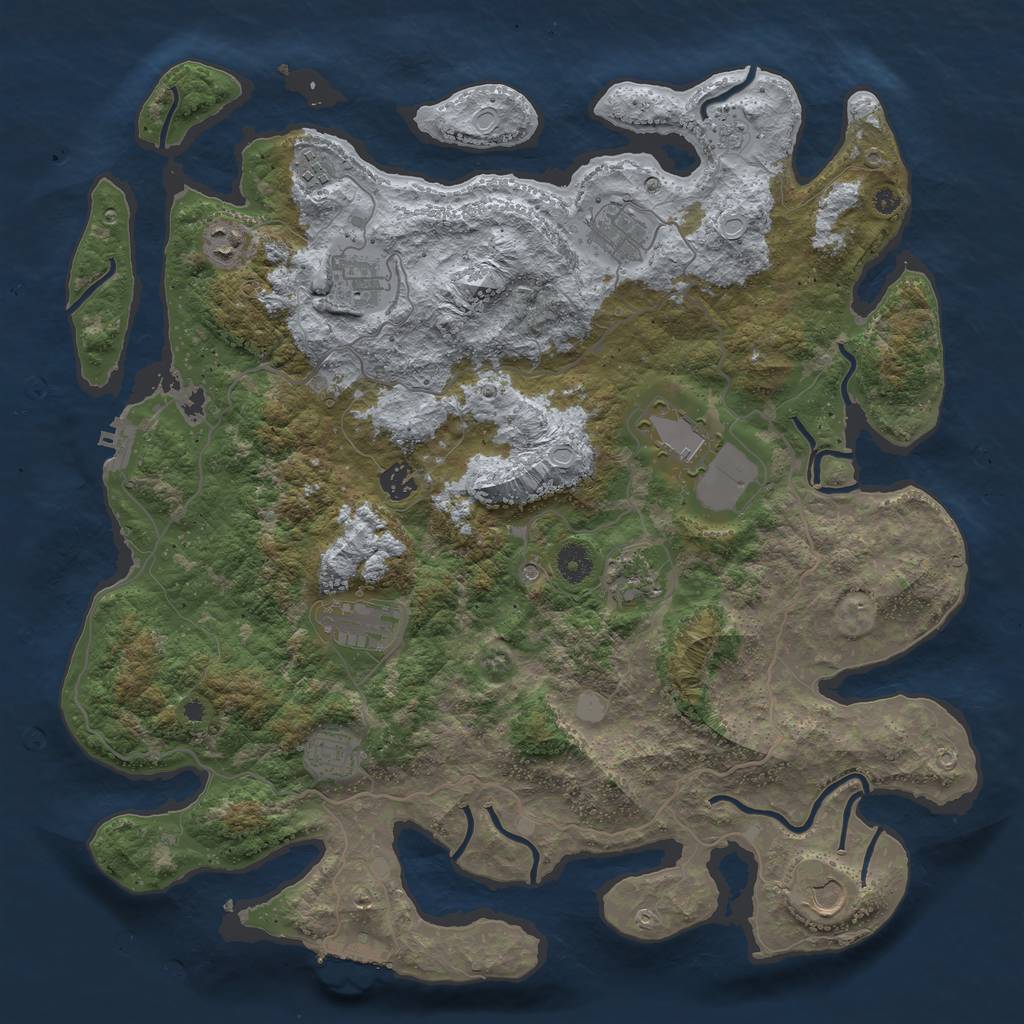 Rust Map: Procedural Map, Size: 4200, Seed: 22042023, 17 Monuments