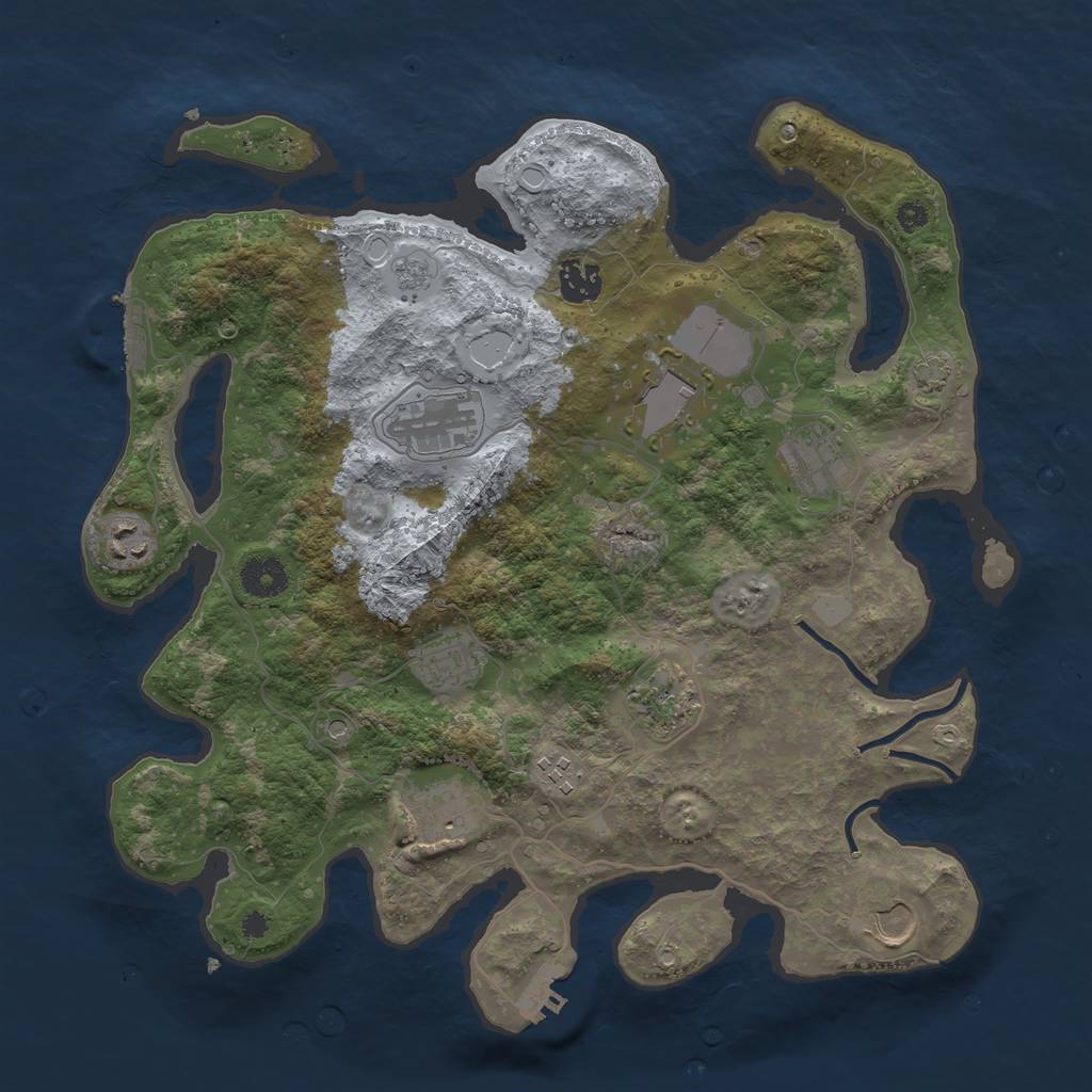 Rust Map: Procedural Map, Size: 3700, Seed: 1210205828, 18 Monuments