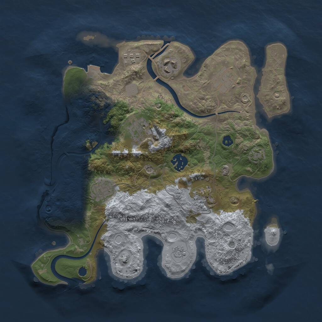 Rust Map: Procedural Map, Size: 3000, Seed: 29321, 11 Monuments