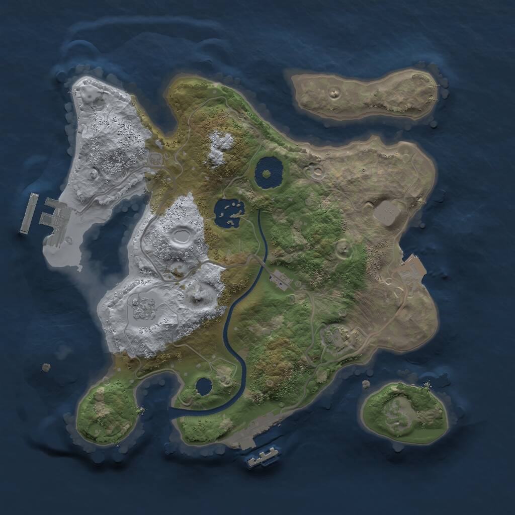 Rust Map: Procedural Map, Size: 2500, Seed: 940728886, 6 Monuments