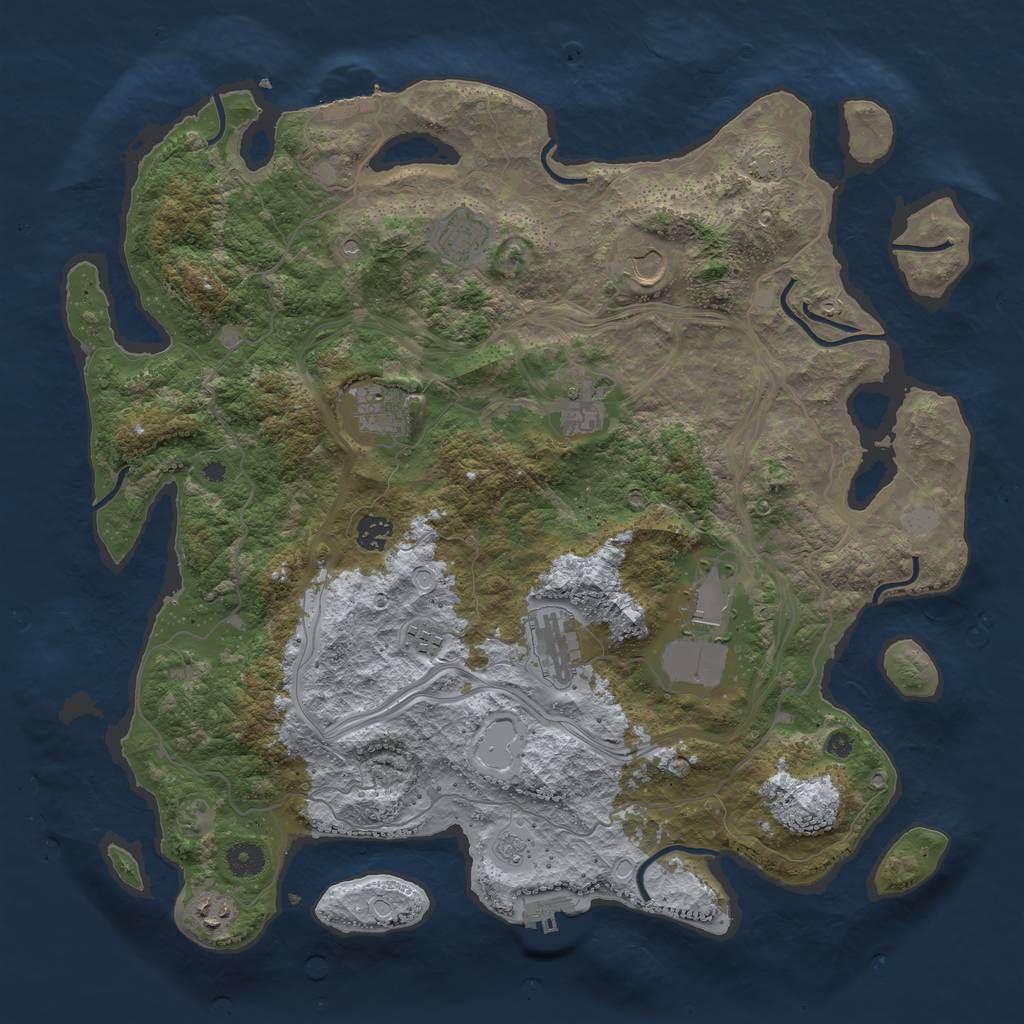 Rust Map: Procedural Map, Size: 4250, Seed: 1798666733, 17 Monuments