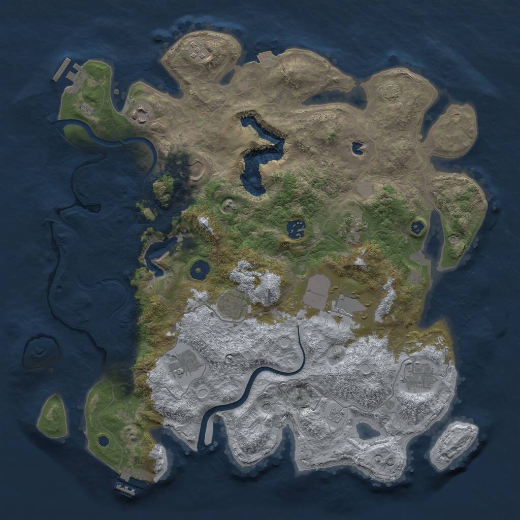Rust Map: Procedural Map, Size: 4000, Seed: 566874215, 15 Monuments
