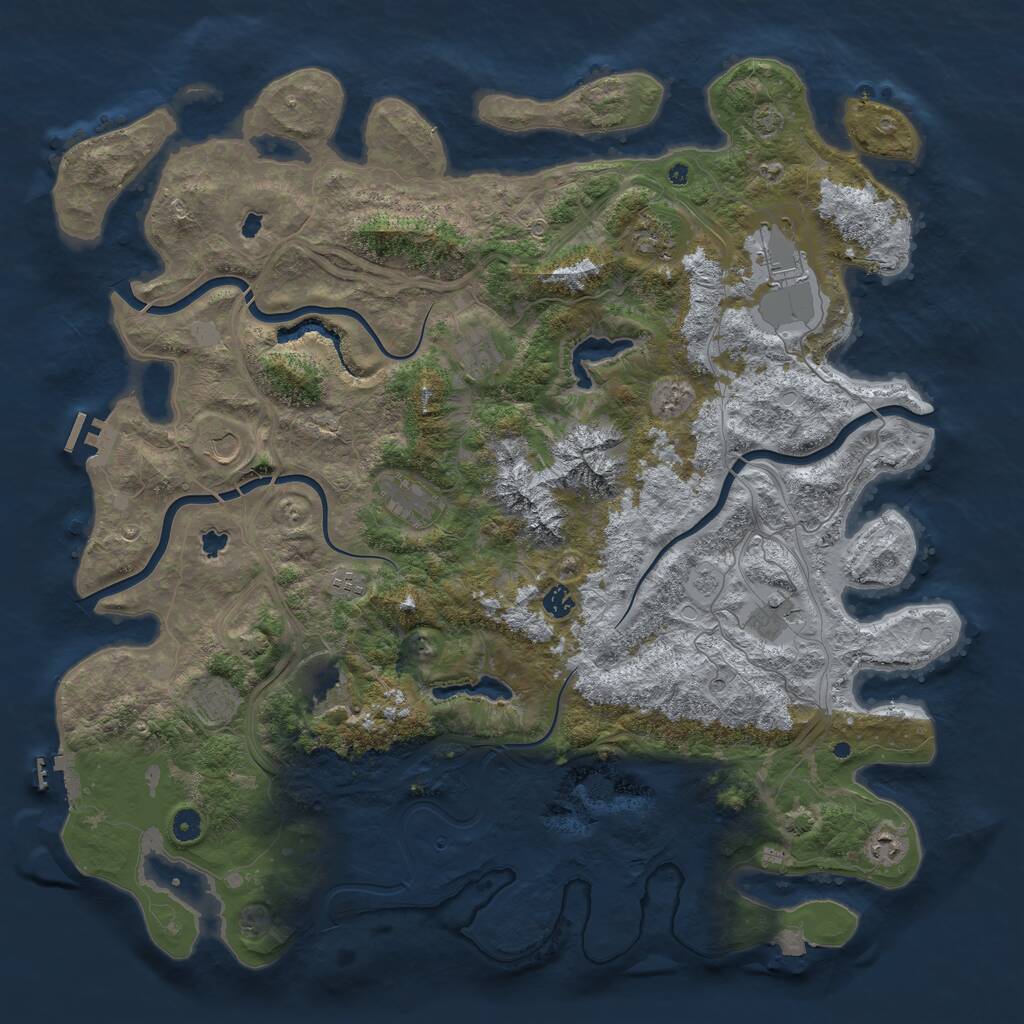 Rust Map: Procedural Map, Size: 5000, Seed: 325012367, 17 Monuments