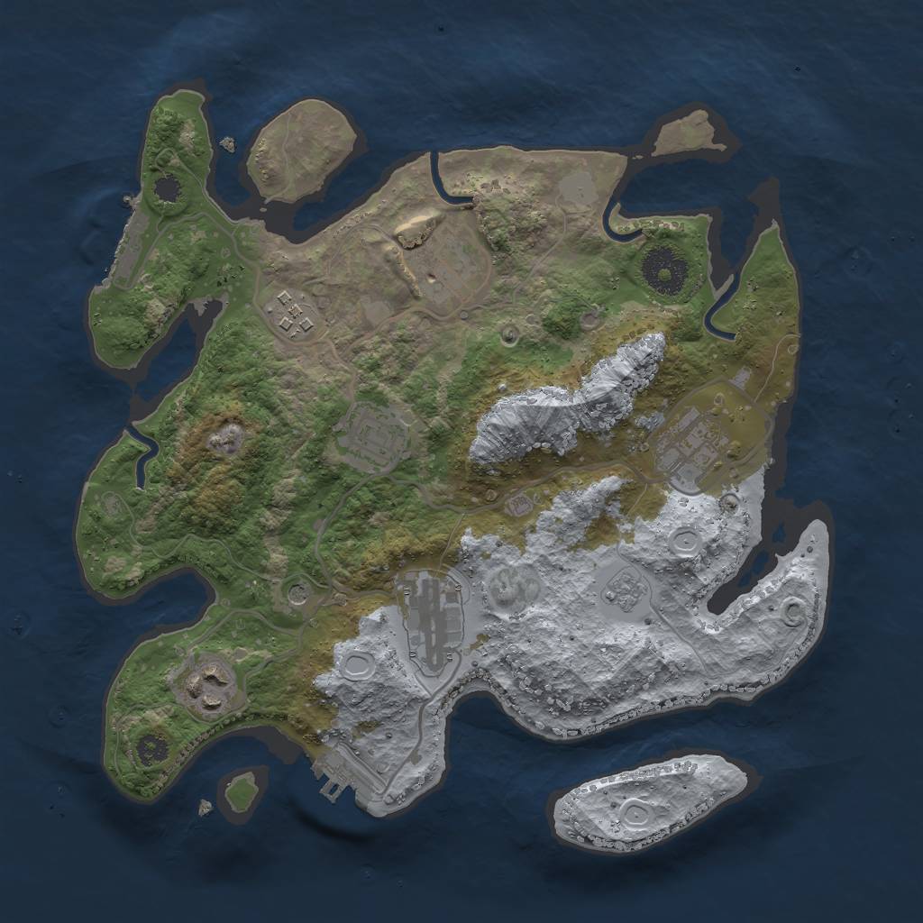 Rust Map: Procedural Map, Size: 3000, Seed: 17274, 13 Monuments