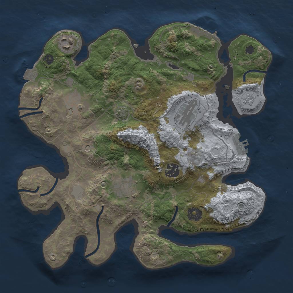 Rust Map: Procedural Map, Size: 3000, Seed: 12580771, 13 Monuments