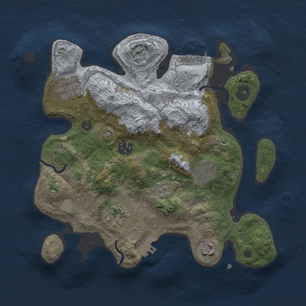 Rust Map: Procedural Map, Size: 3000, Seed: 10085, 13 Monuments