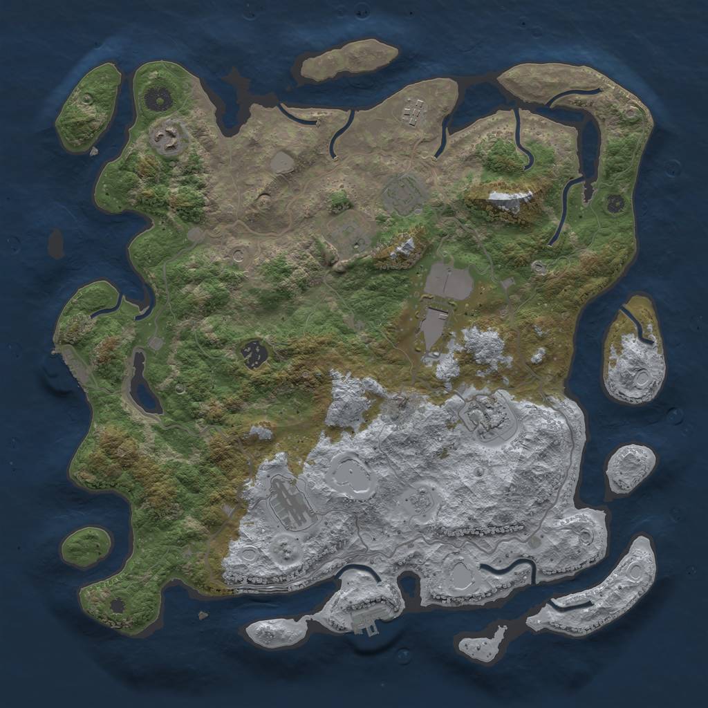 Rust Map: Procedural Map, Size: 4000, Seed: 1121275286, 15 Monuments