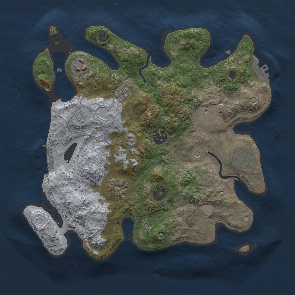 Rust Map: Procedural Map, Size: 3000, Seed: 13774, 13 Monuments