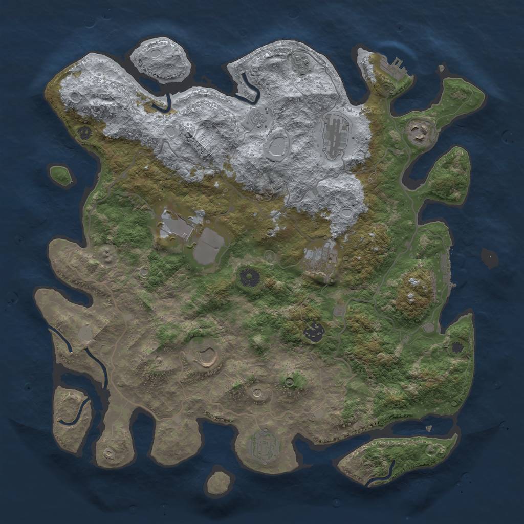 Rust Map: Procedural Map, Size: 4000, Seed: 159824917, 15 Monuments