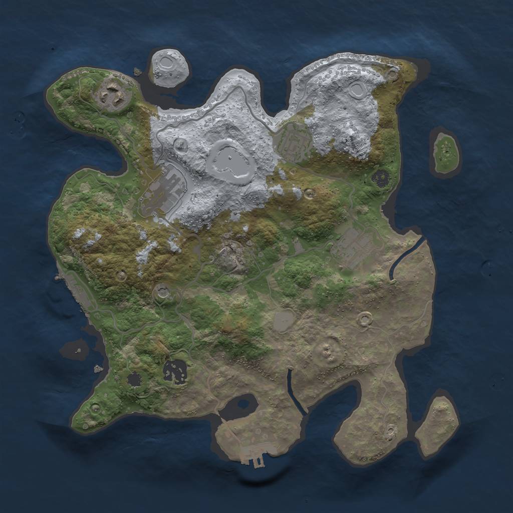 Rust Map: Procedural Map, Size: 3000, Seed: 9763, 11 Monuments