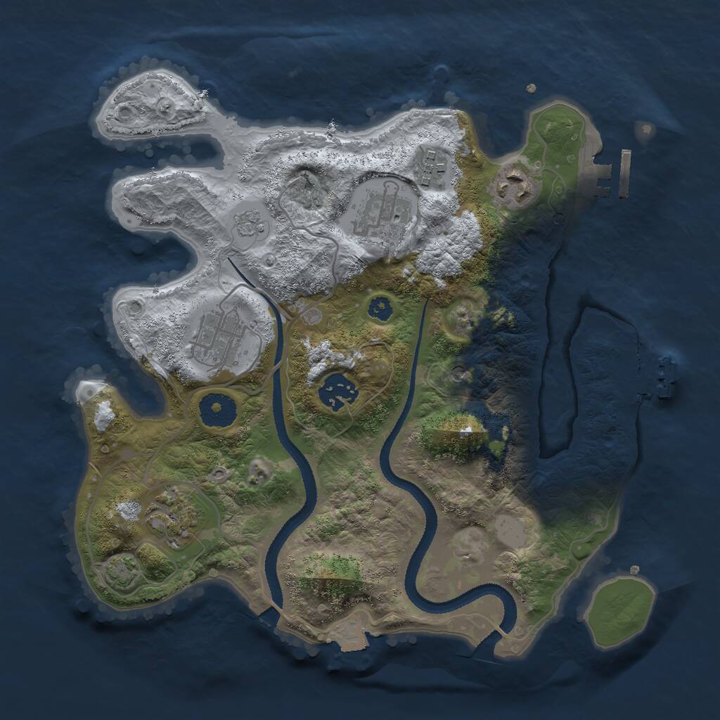 Rust Map: Procedural Map, Size: 3000, Seed: 14460, 12 Monuments