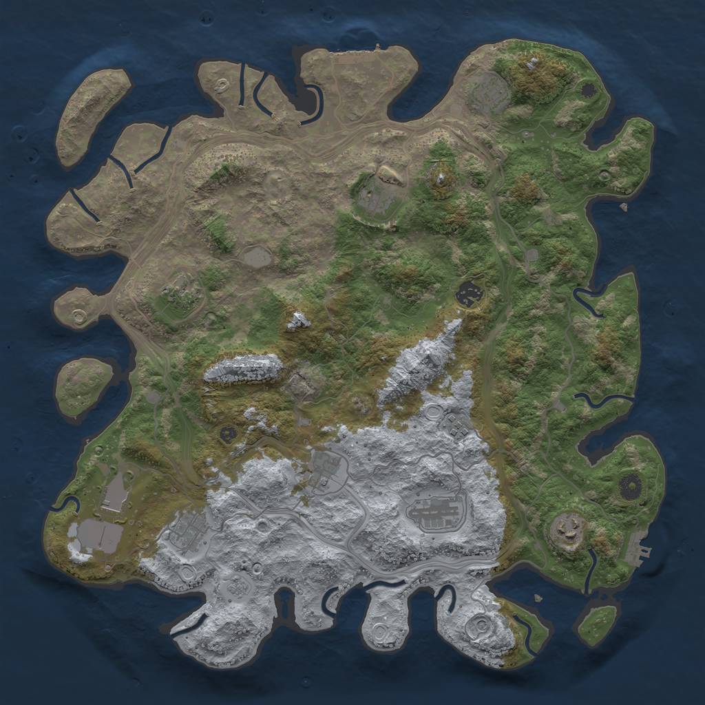Rust Map: Procedural Map, Size: 4250, Seed: 6599, 17 Monuments