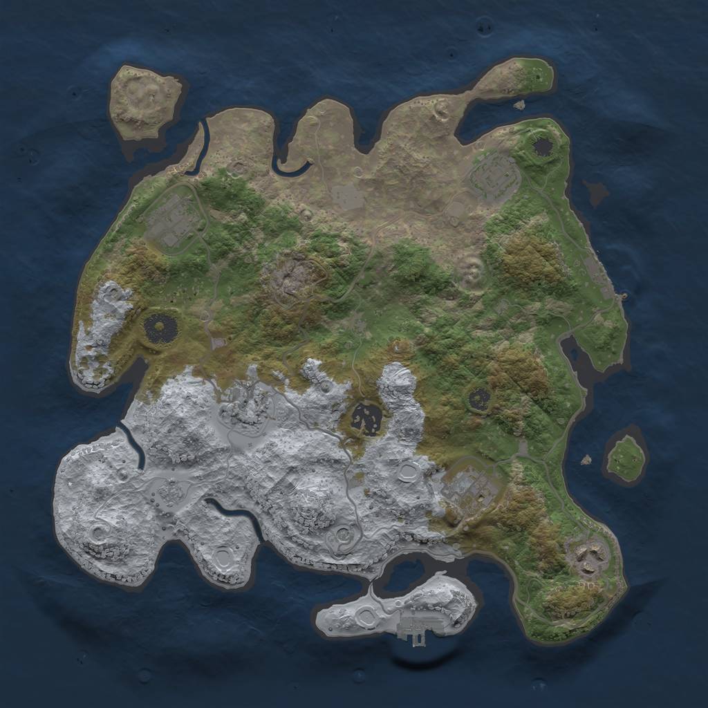 Rust Map: Procedural Map, Size: 3300, Seed: 1774616716, 13 Monuments
