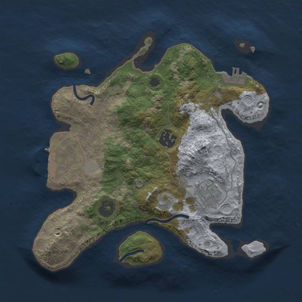 Rust Map: Procedural Map, Size: 2700, Seed: 410035466, 7 Monuments