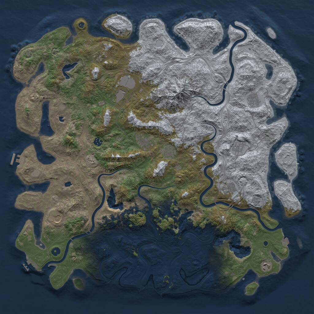 Rust Map: Procedural Map, Size: 5500, Seed: 15569, 17 Monuments