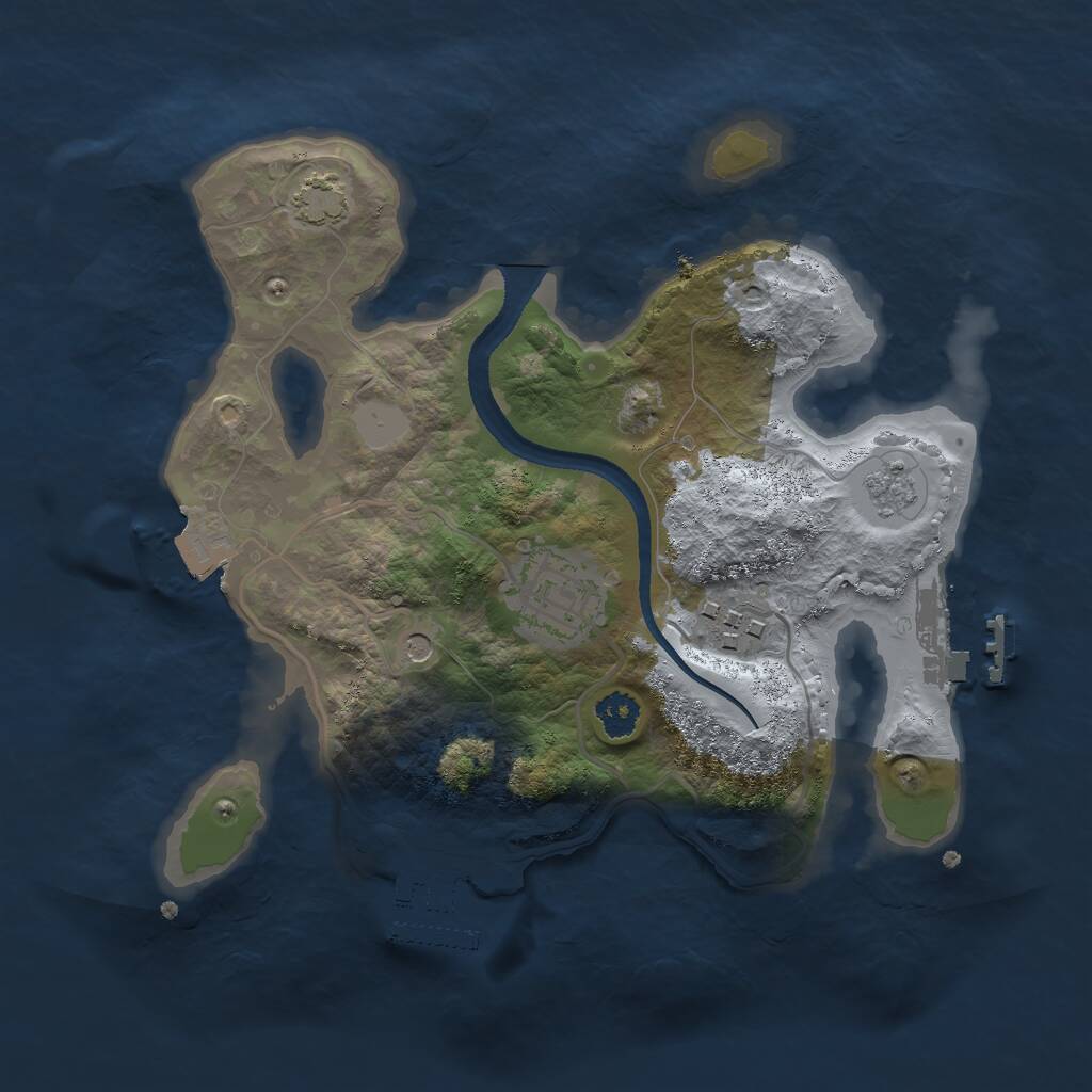 Rust Map: Procedural Map, Size: 2500, Seed: 1049, 8 Monuments