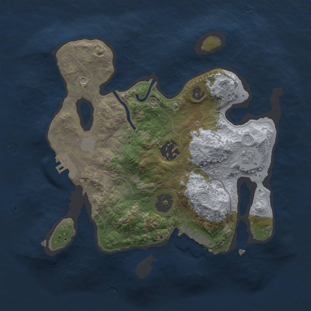 Rust Map: Procedural Map, Size: 2500, Seed: 1049, 7 Monuments