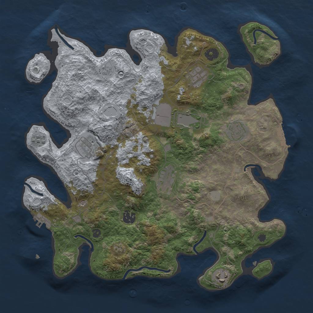 Rust Map: Procedural Map, Size: 3570, Seed: 1207495735, 15 Monuments