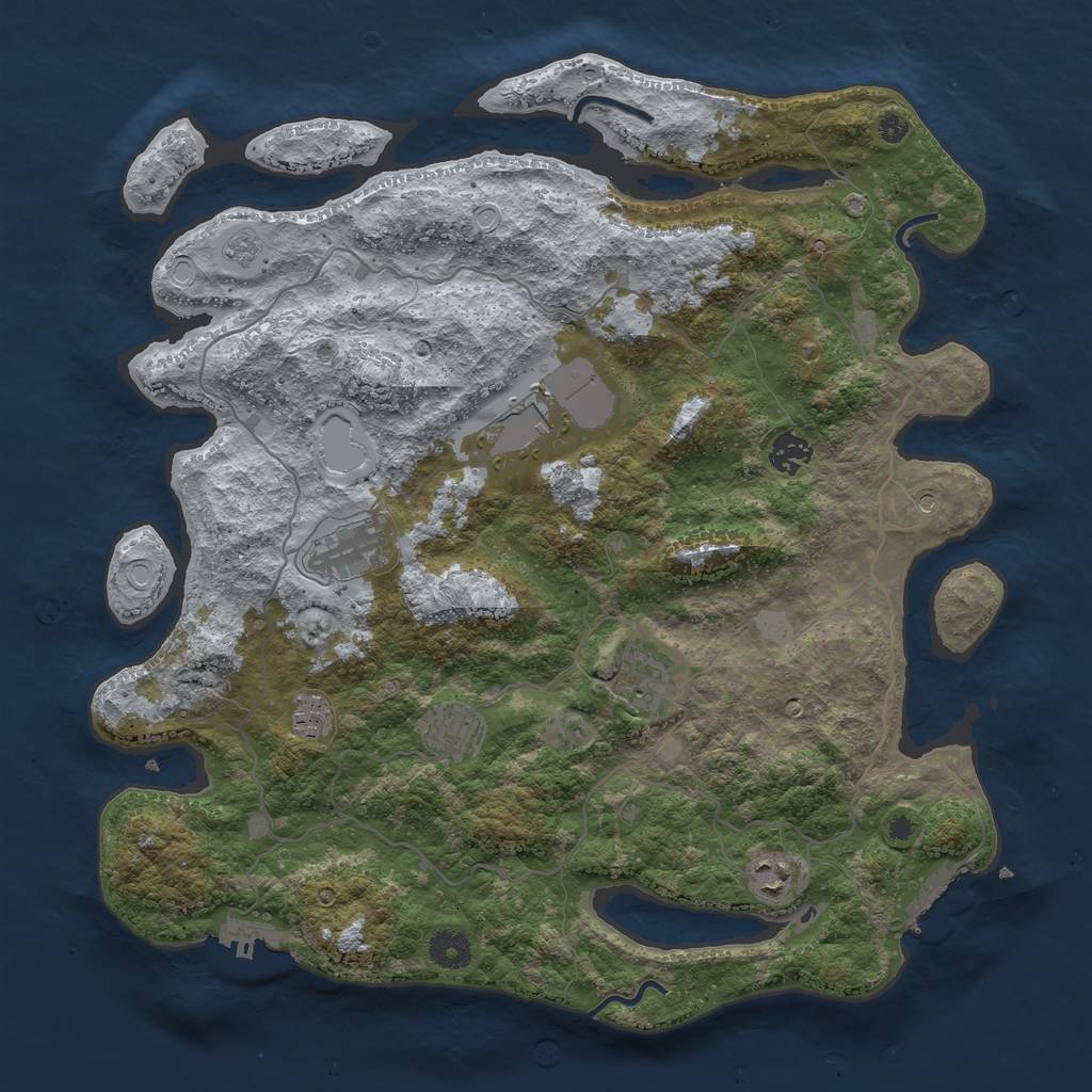 Rust Map: Procedural Map, Size: 4000, Seed: 1071349833, 14 Monuments