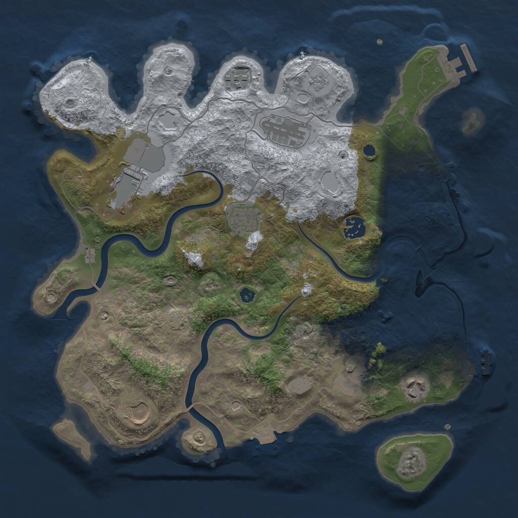 Rust Map: Procedural Map, Size: 3500, Seed: 1892740329, 14 Monuments